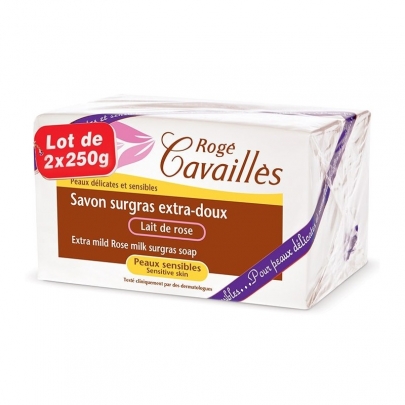 Rogé Cavailles Savon Surgras Extra-Doux Lait Rose lot de 2
